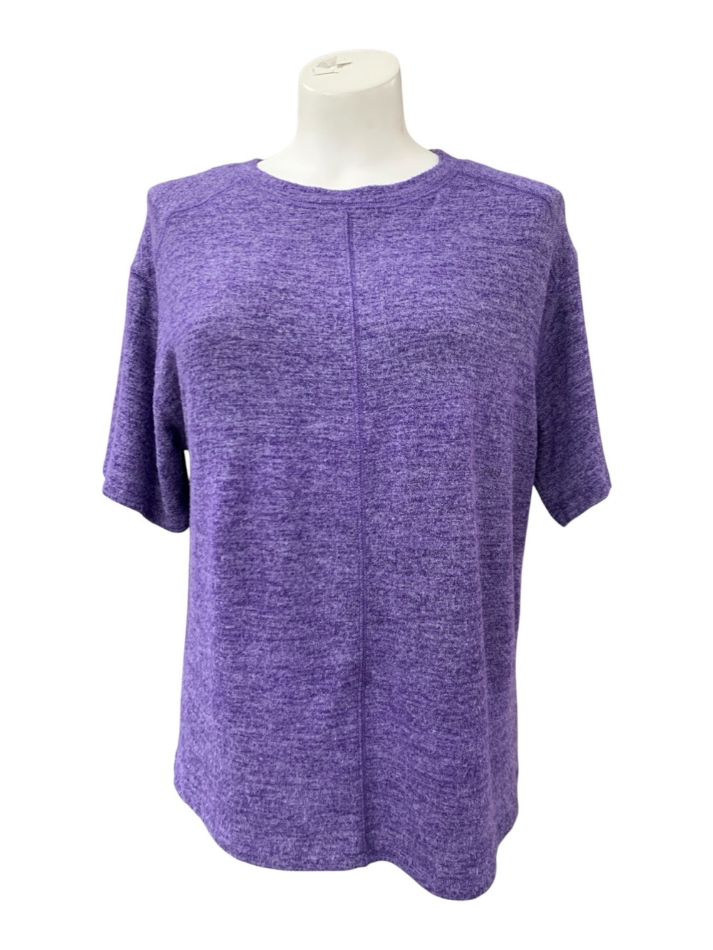 Everyday Purple Knit Crewneck Short Sleeve Top